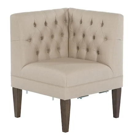 Corner Chair Banquette Section with Button Tufting